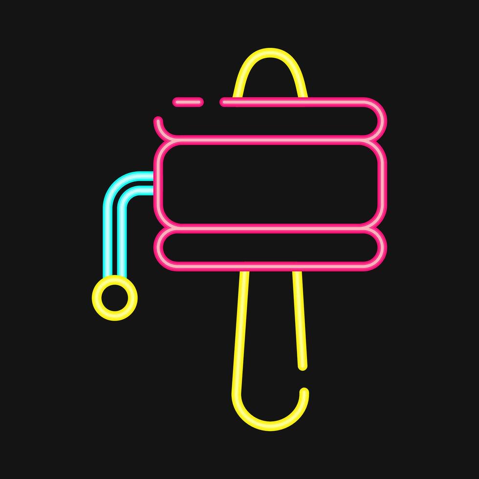 Icon buddhist rattle. Buddhism and vesak elements. Icon in neon style. vector