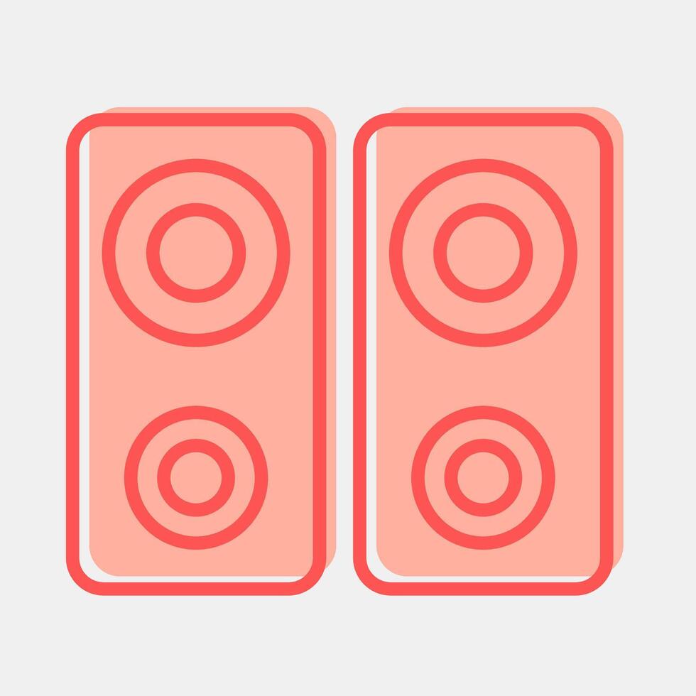 Icon music device. Computer components elements. Icon in two tone style. vector