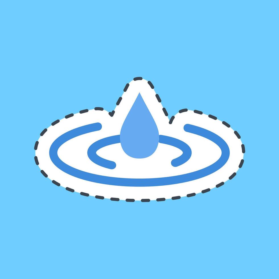 Cutting line sticker holy water. Buddhism and vesak elements. vector