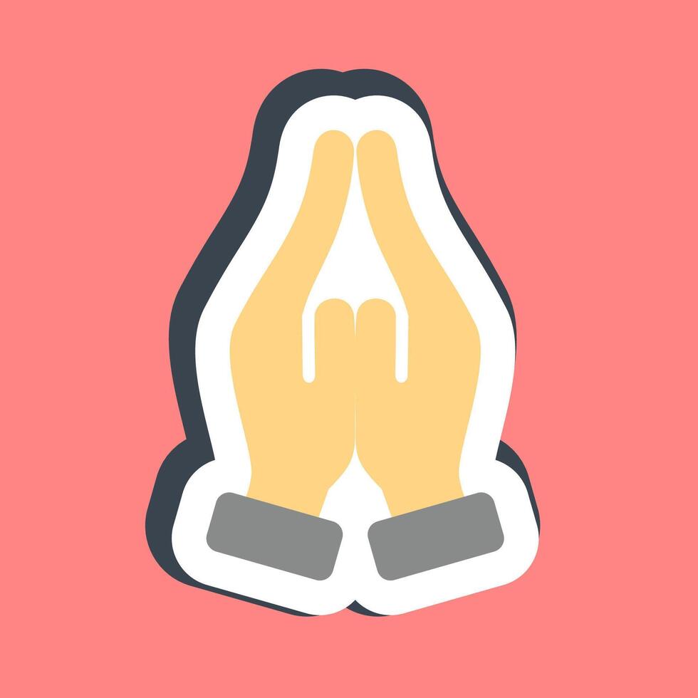 Sticker prayer. Buddhism and vesak elements. vector
