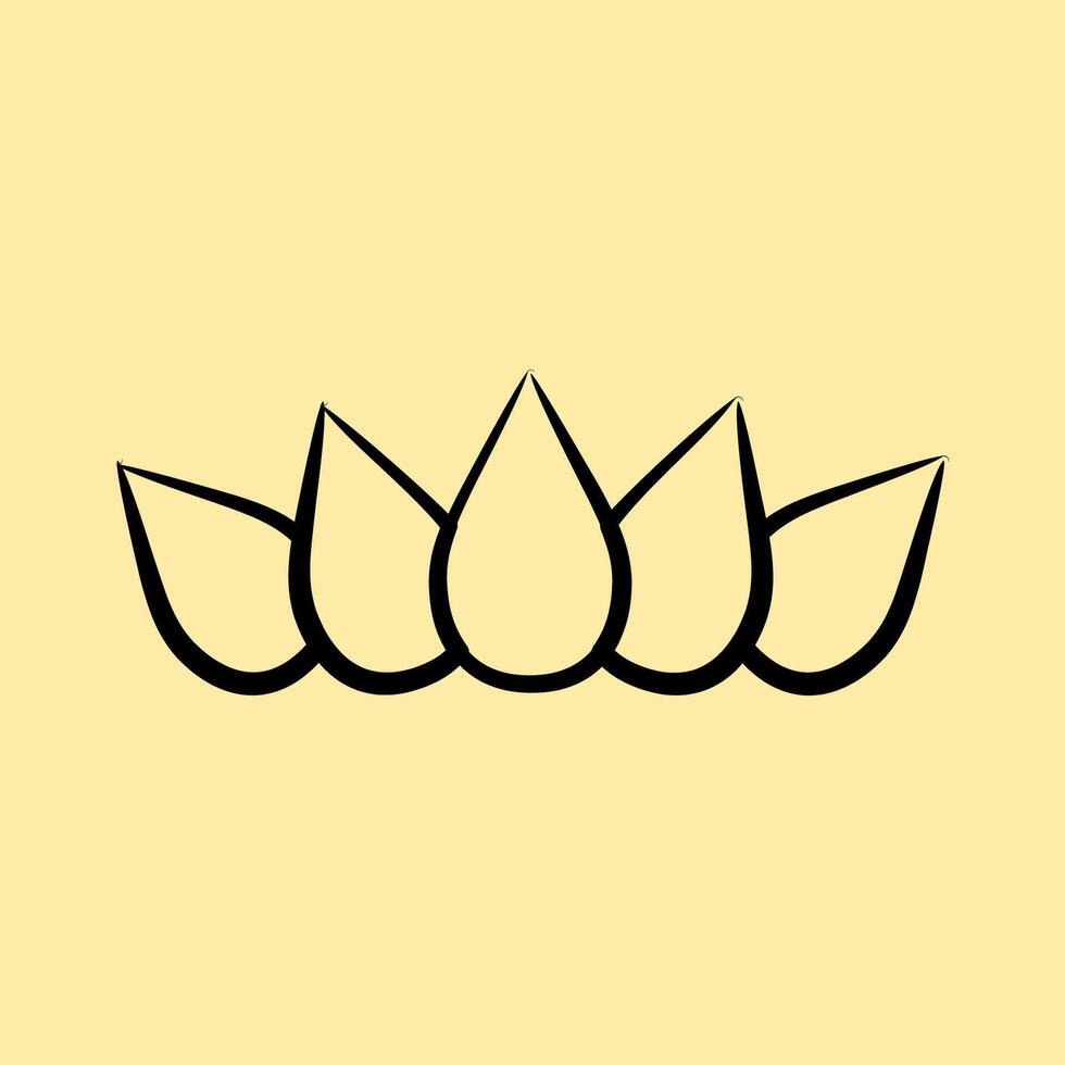 Icon lotus. Buddhism and vesak elements. Icon in hand drawn style. vector