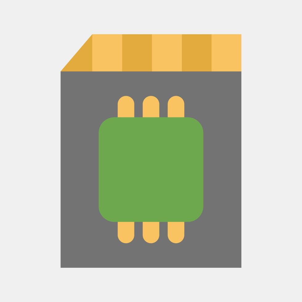 Icon memory card. Computer components elements. Icon in flat style. vector