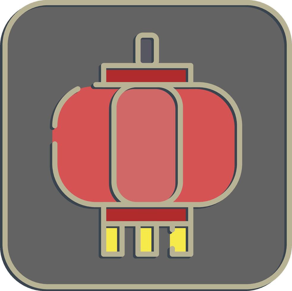 Icon lantern. Buddhism and vesak elements. Icon in embossed style. vector