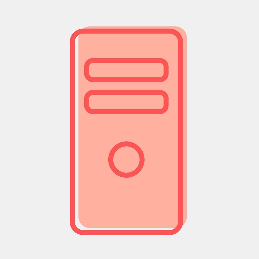 Icon system block. Computer components elements. Icon in two tone style. vector
