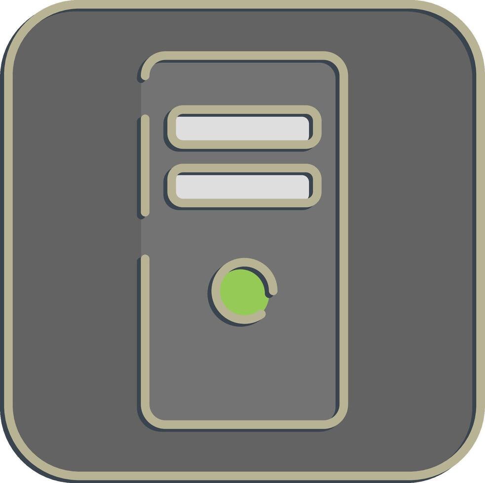 Icon system block. Computer components elements. Icon in embossed style. vector