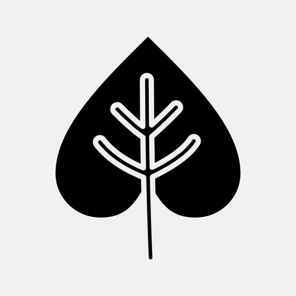 Icon leaf. Buddhism and vesak elements. Icon in glyph style. vector