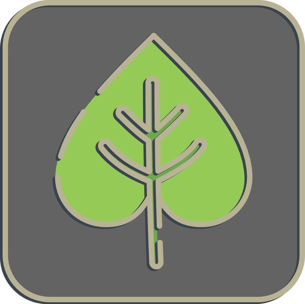 Icon leaf. Buddhism and vesak elements. Icon in embossed style. vector