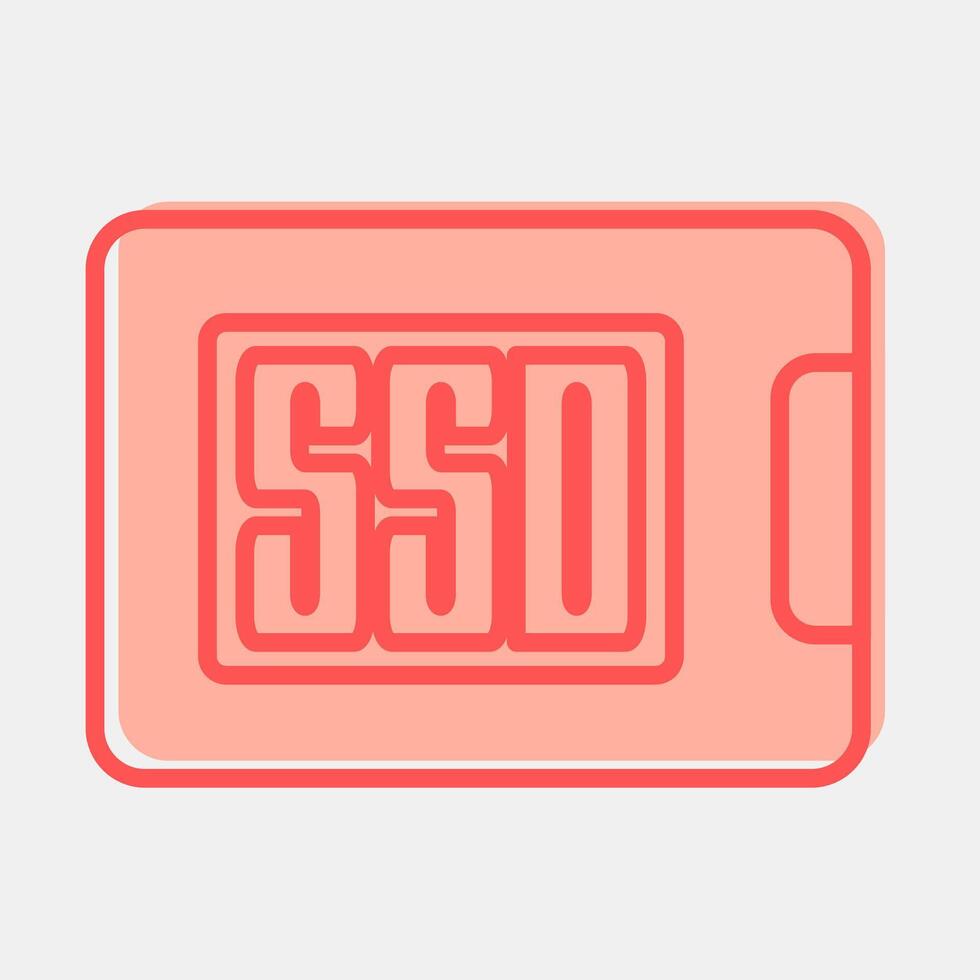 Icon ssd. Computer components elements. Icon in two tone style. vector