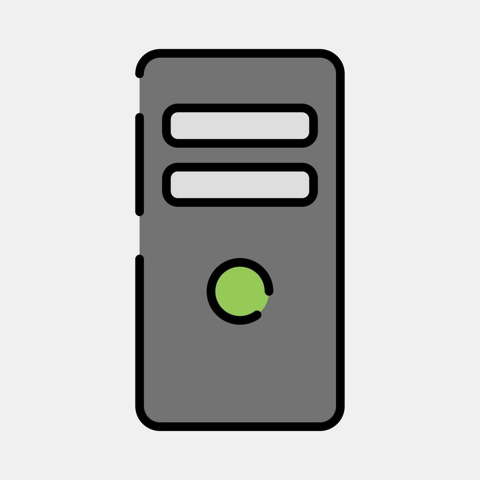 Icon system block. Computer components elements. Icon in filled line style. vector