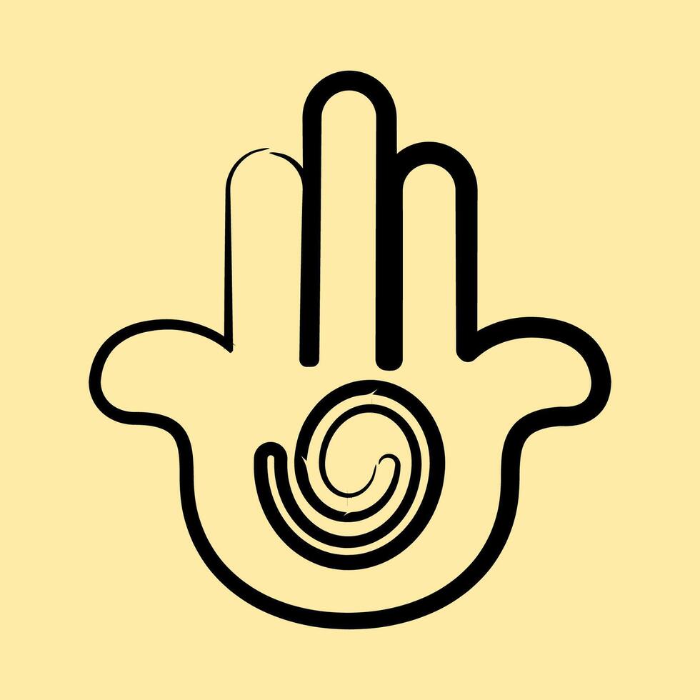 Icon hamsa. Buddhism and vesak elements. Icon in hand drawn style. vector