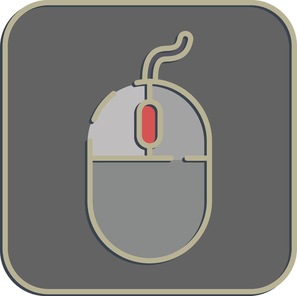 Icon mouse. Computer components elements. Icon in embossed style. vector