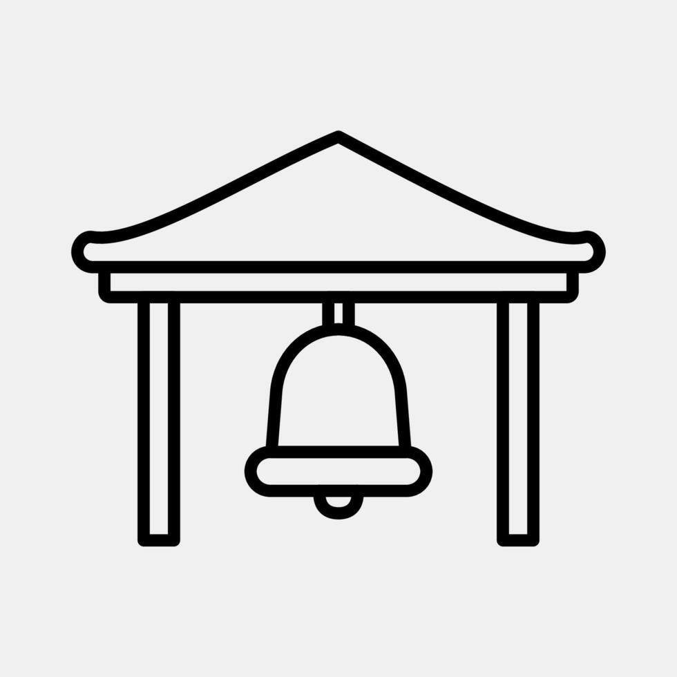 Icon bell. Buddhism and vesak elements. Icon in line style. vector