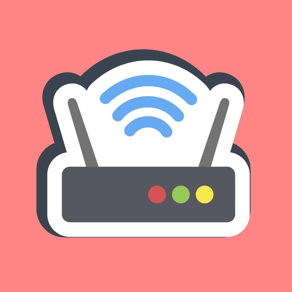 pegatina enrutador computadora componentes elementos. vector