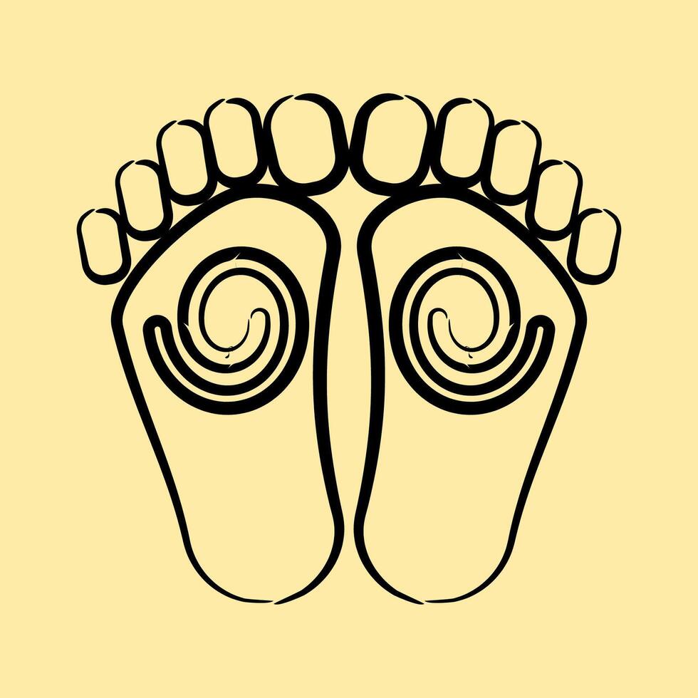 Icon buddha feet. Buddhism and vesak elements. Icon in hand drawn style. vector
