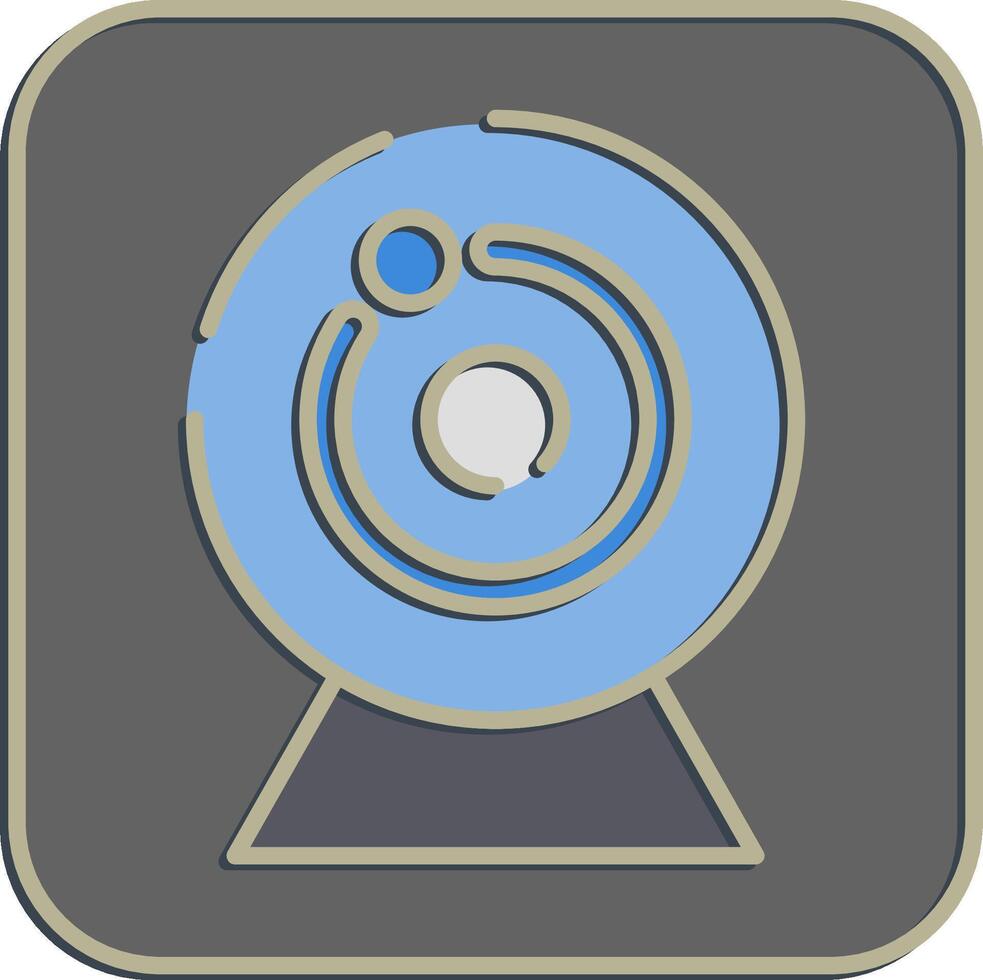 Icon camera. Computer components elements. Icon in embossed style. vector