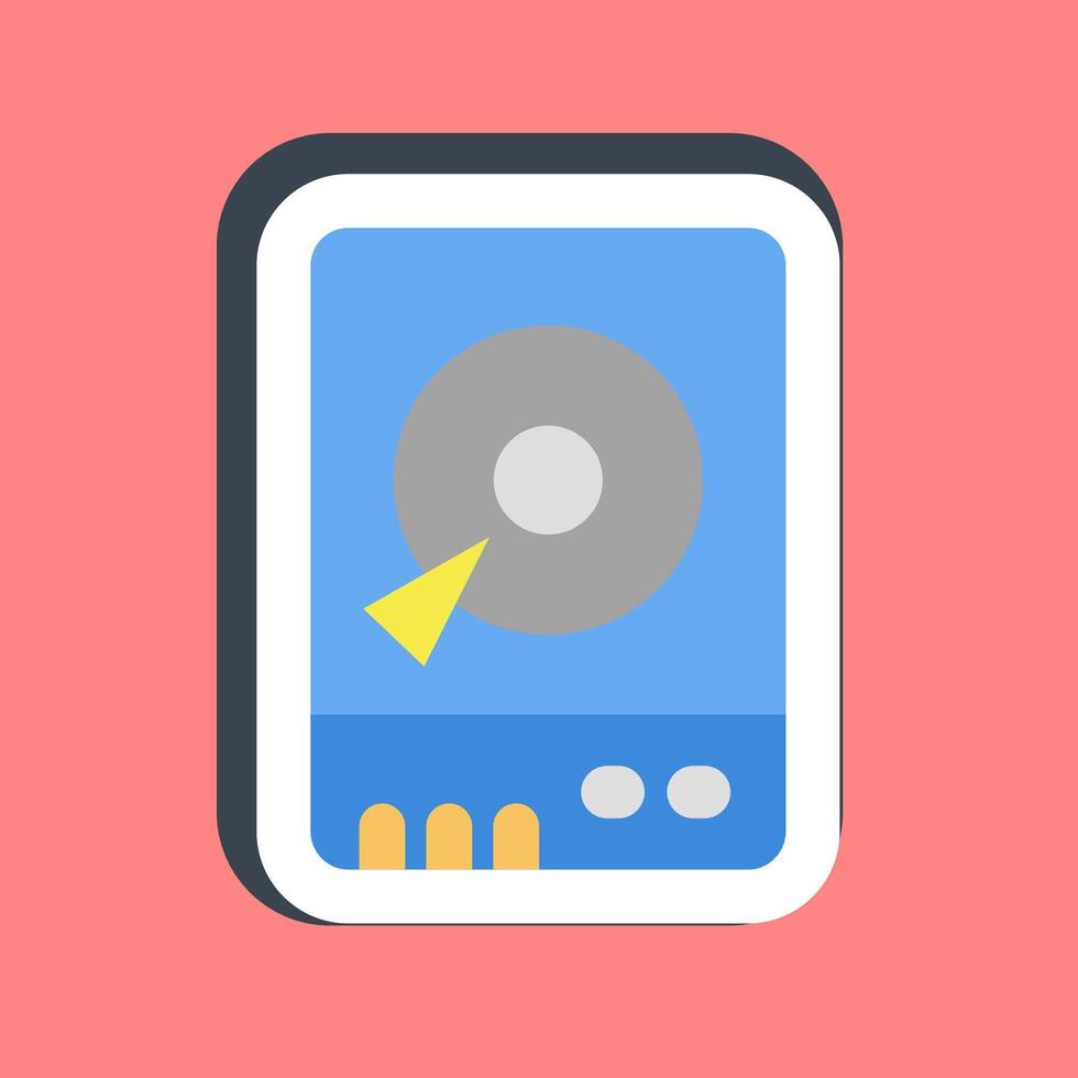 Sticker hdd. Computer components elements. vector