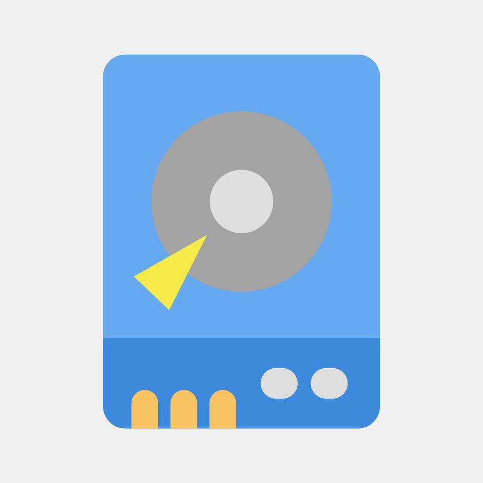Icon hdd. Computer components elements. Icon in flat style. vector