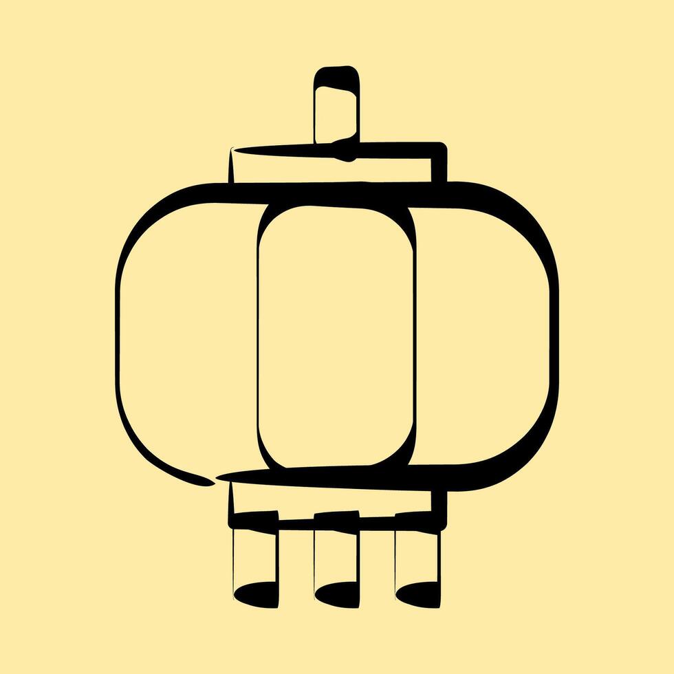 Icon lantern. Buddhism and vesak elements. Icon in hand drawn style. vector