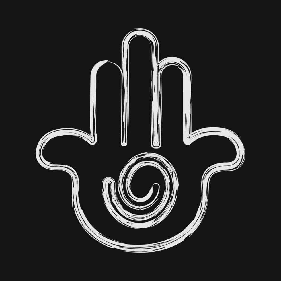 Icon hamsa. Buddhism and vesak elements. Icon in chalk style. vector