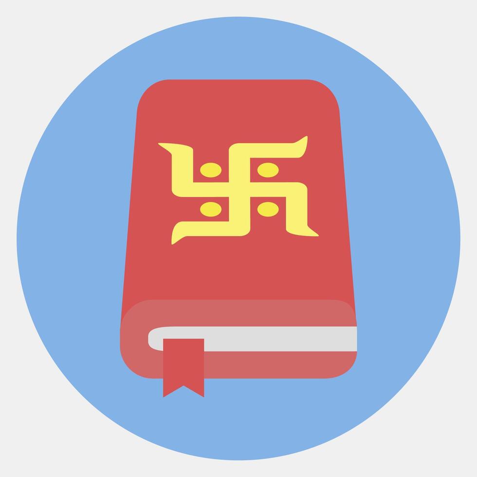 Icon holy book. Buddhism and vesak elements. Icon in color mate style. vector