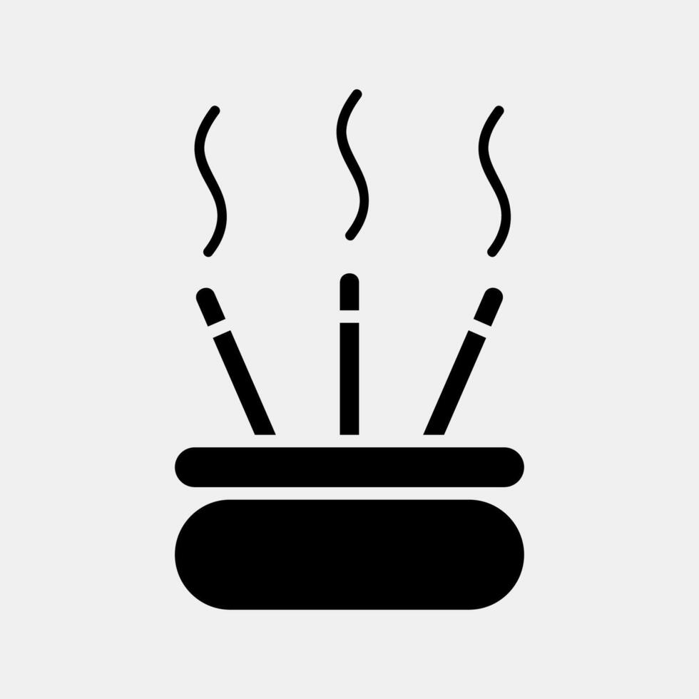 Icon incense. Buddhism and vesak elements. Icon in glyph style. vector