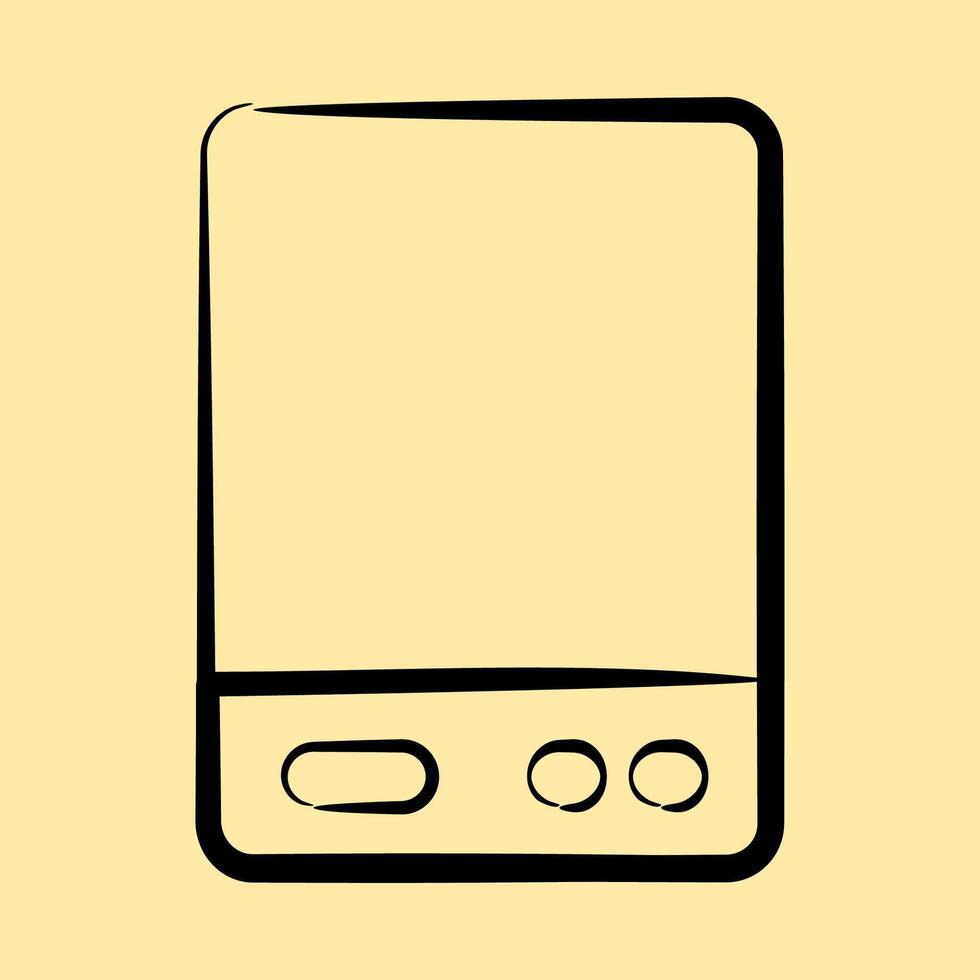 Icon external hard drive. Computer components elements. Icon in hand drawn style. vector