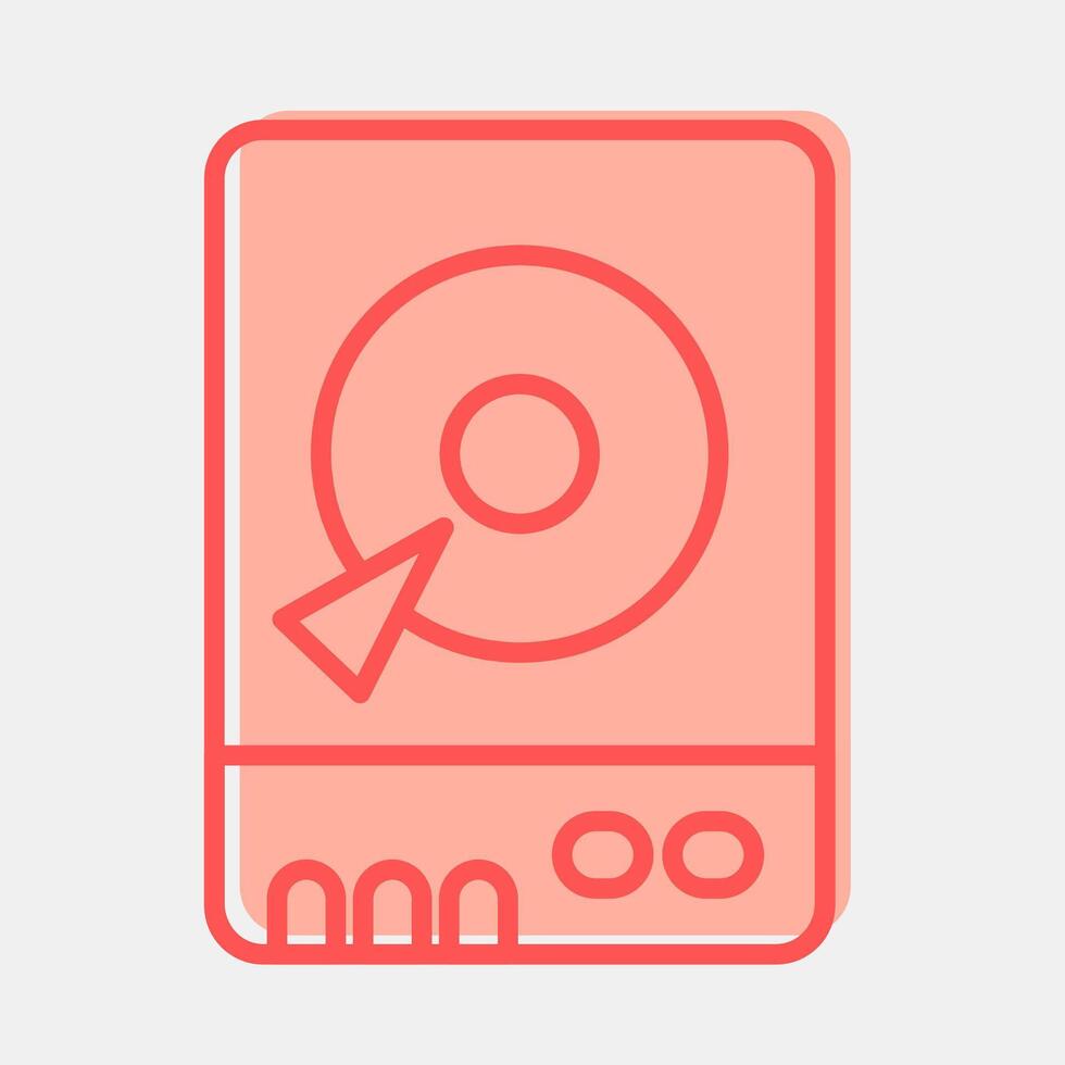 Icon hdd. Computer components elements. Icon in two tone style. vector