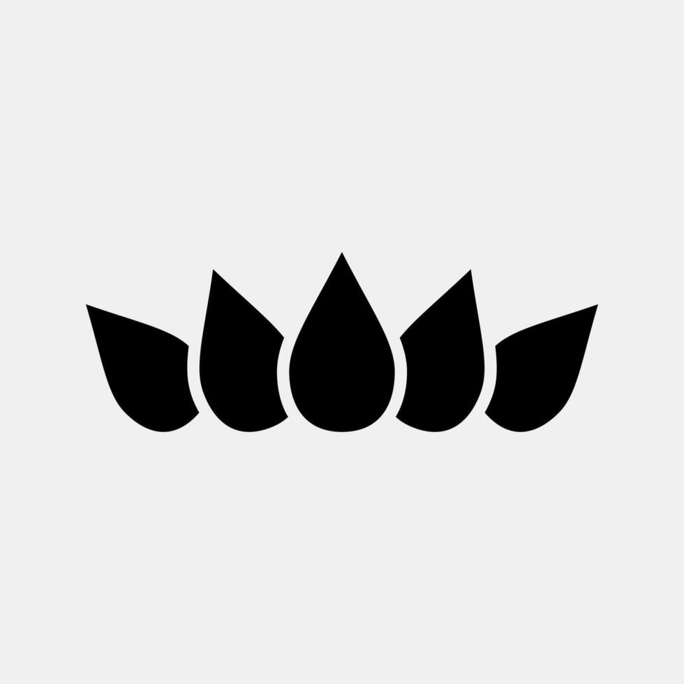 Icon lotus. Buddhism and vesak elements. Icon in glyph style. vector