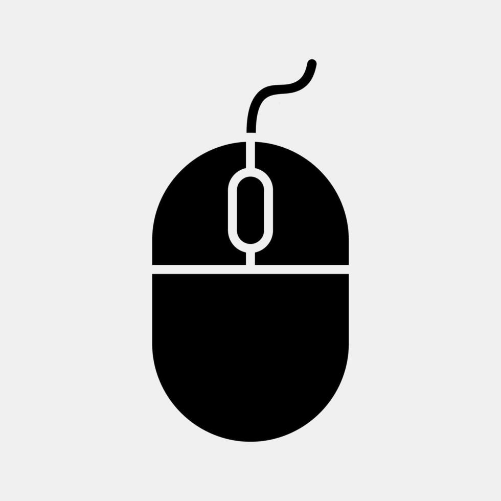 Icon mouse. Computer components elements. Icon in glyph style. vector