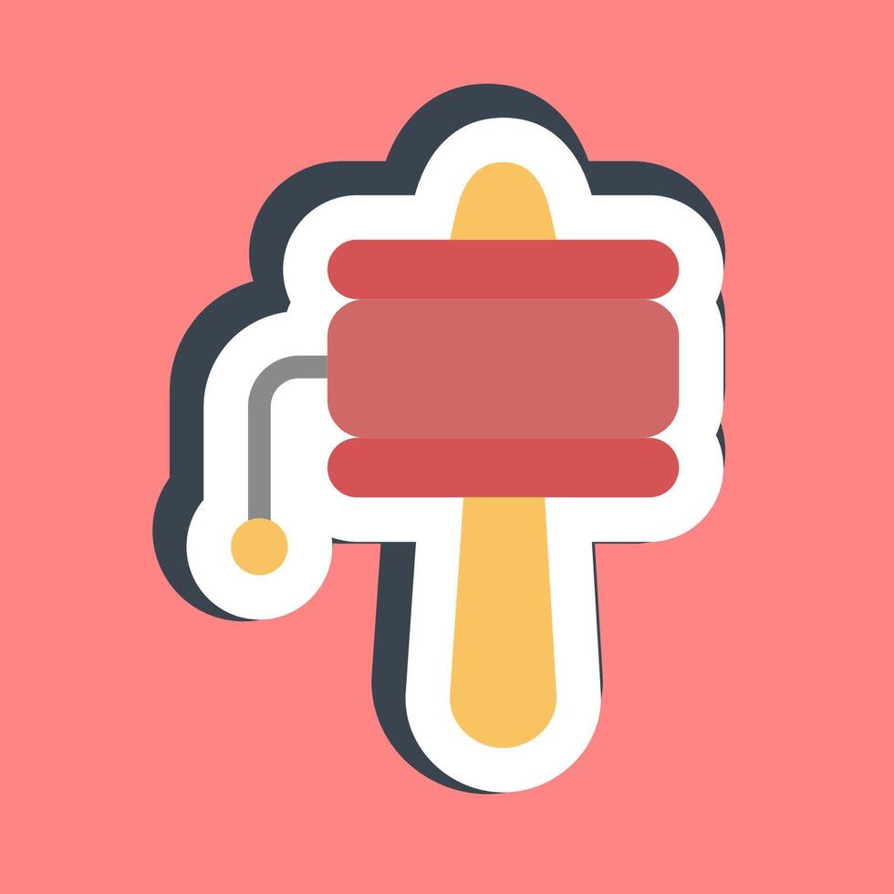 Sticker buddhist rattle. Buddhism and vesak elements. vector