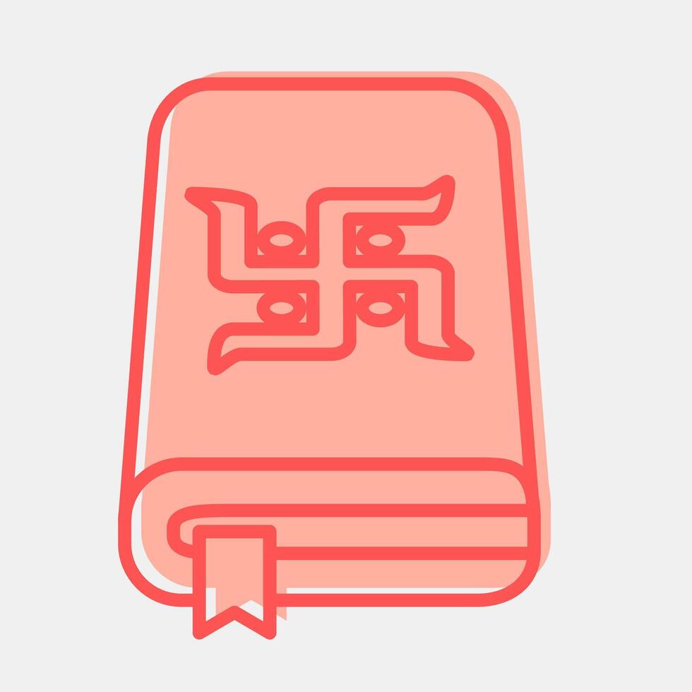 Icon holy book. Buddhism and vesak elements. Icon in two tone style. vector