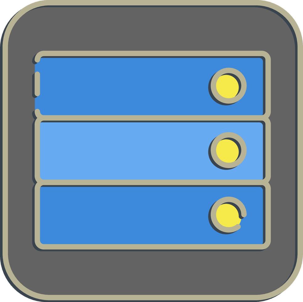 Icon database. Computer components elements. Icon in embossed style. vector