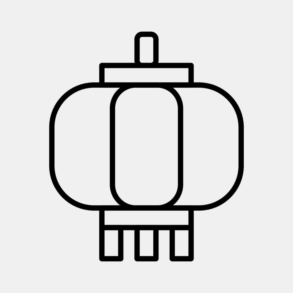 Icon lantern. Buddhism and vesak elements. Icon in line style. vector