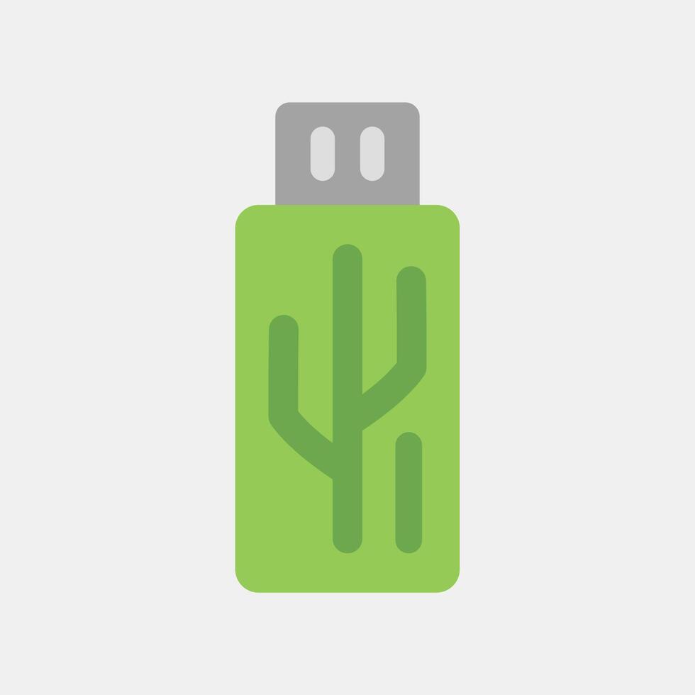 icono USB destello. computadora componentes elementos. icono en plano estilo. vector