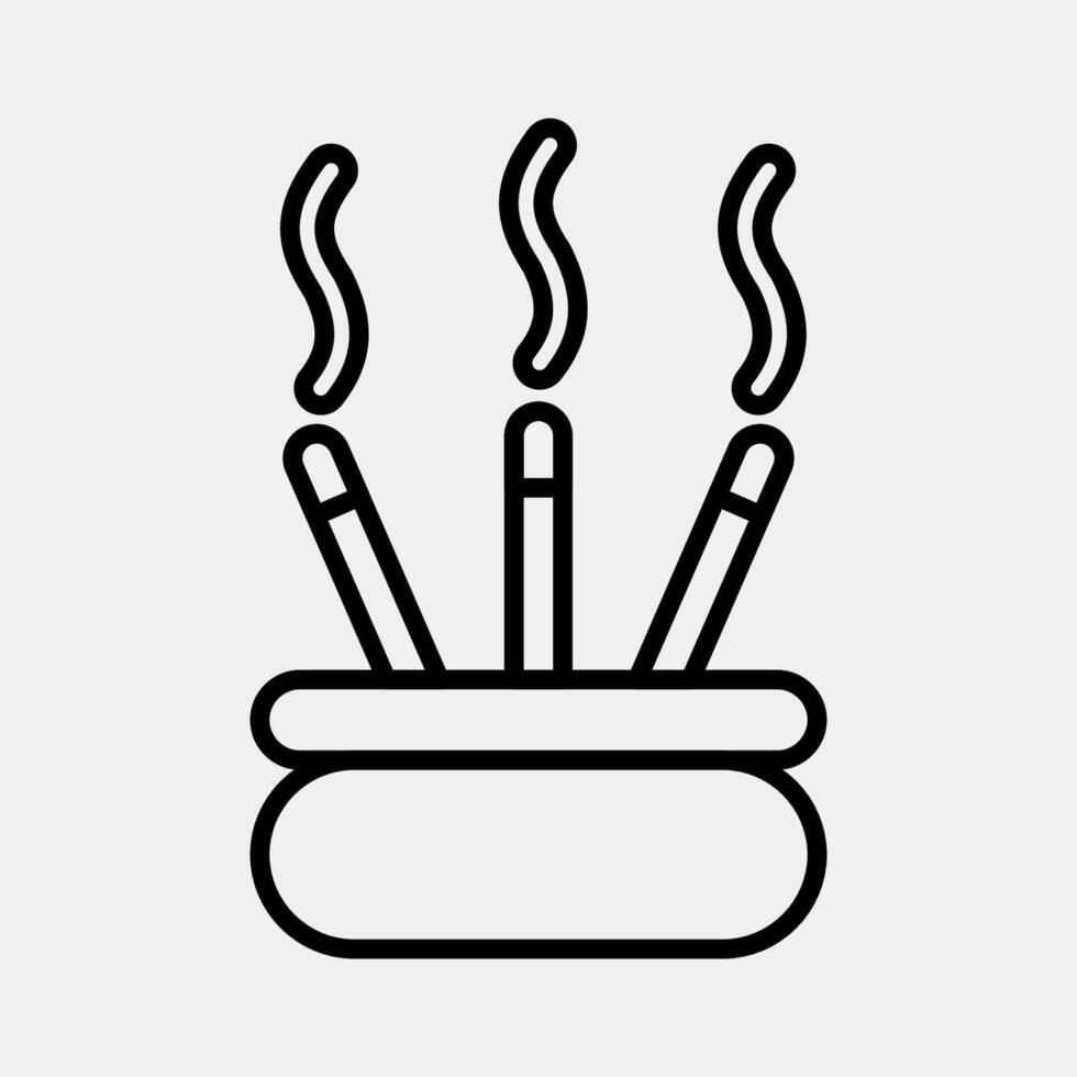 Icon incense. Buddhism and vesak elements. Icon in line style. vector