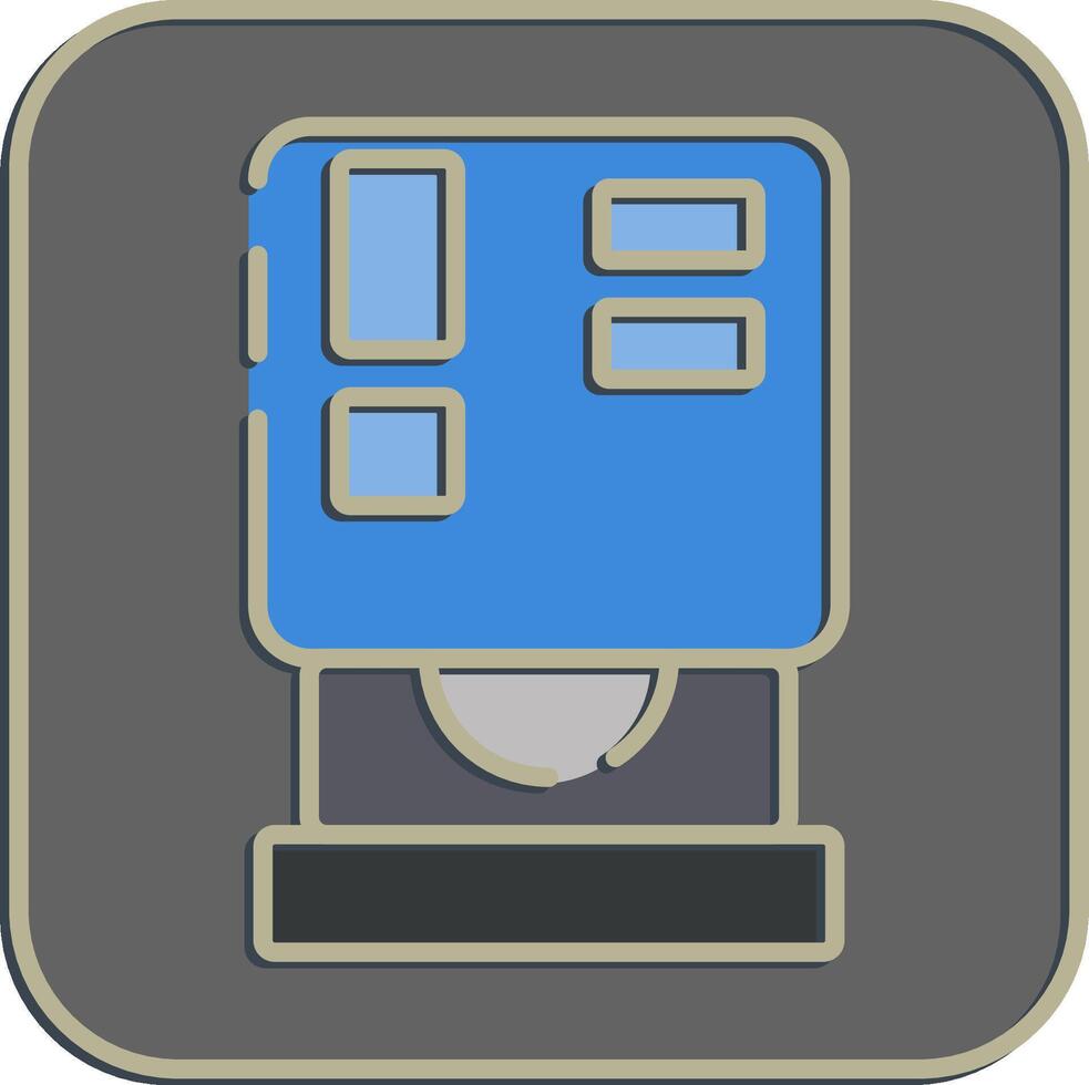 Icon cd room. Computer components elements. Icon in embossed style. vector