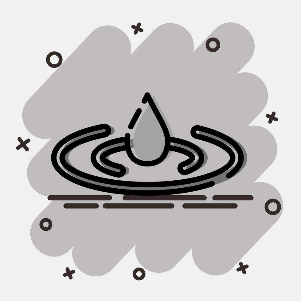 Icon holy water. Buddhism and vesak elements. Icon in comic style. vector
