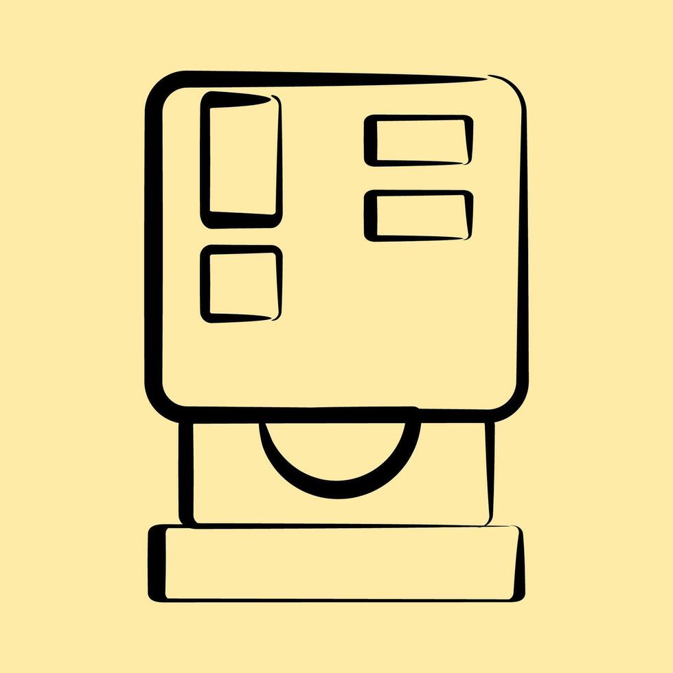 Icon cd room. Computer components elements. Icon in hand drawn style. vector