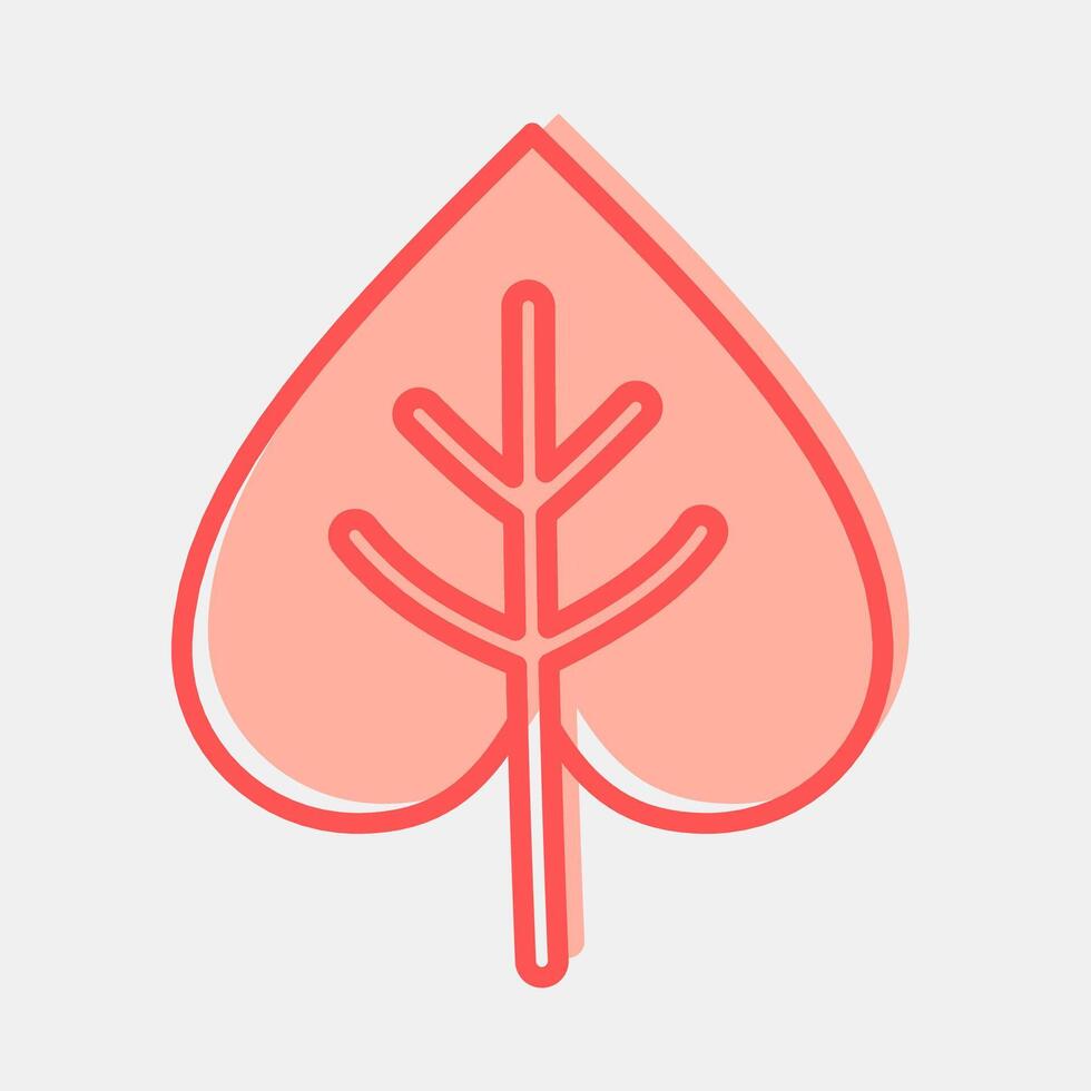 Icon leaf. Buddhism and vesak elements. Icon in two tone style. vector