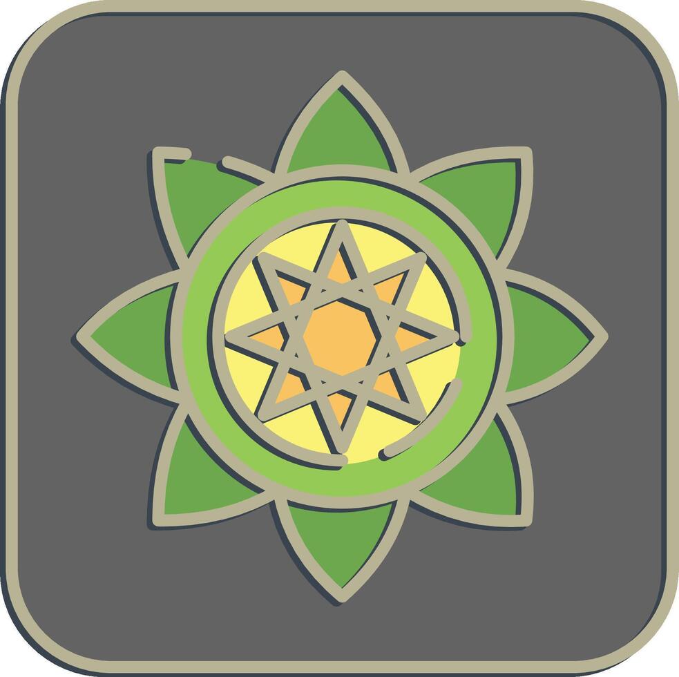 Icon mandala art. Buddhism and vesak elements. Icon in embossed style. vector
