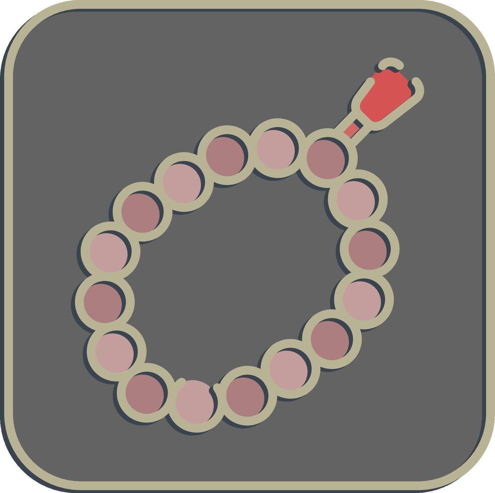 Icon beads. Buddhism and vesak elements. Icon in embossed style. vector