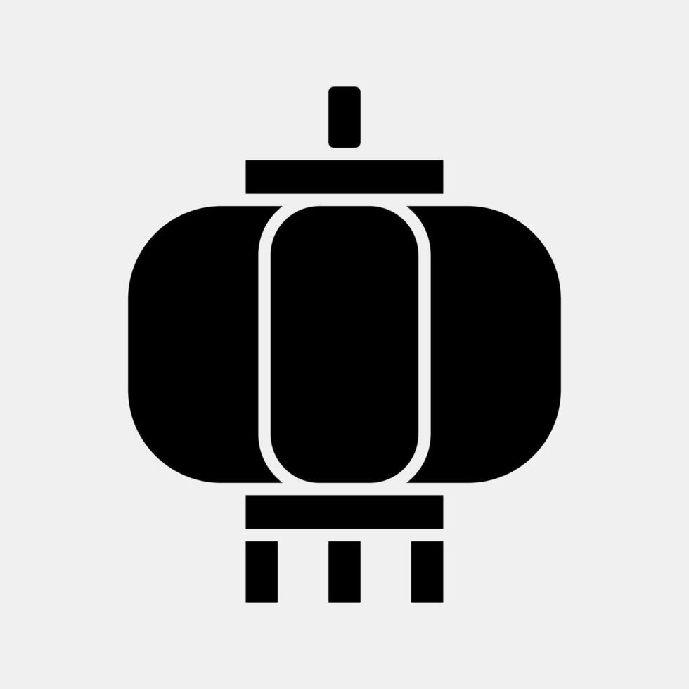 Icon lantern. Buddhism and vesak elements. Icon in glyph style. vector