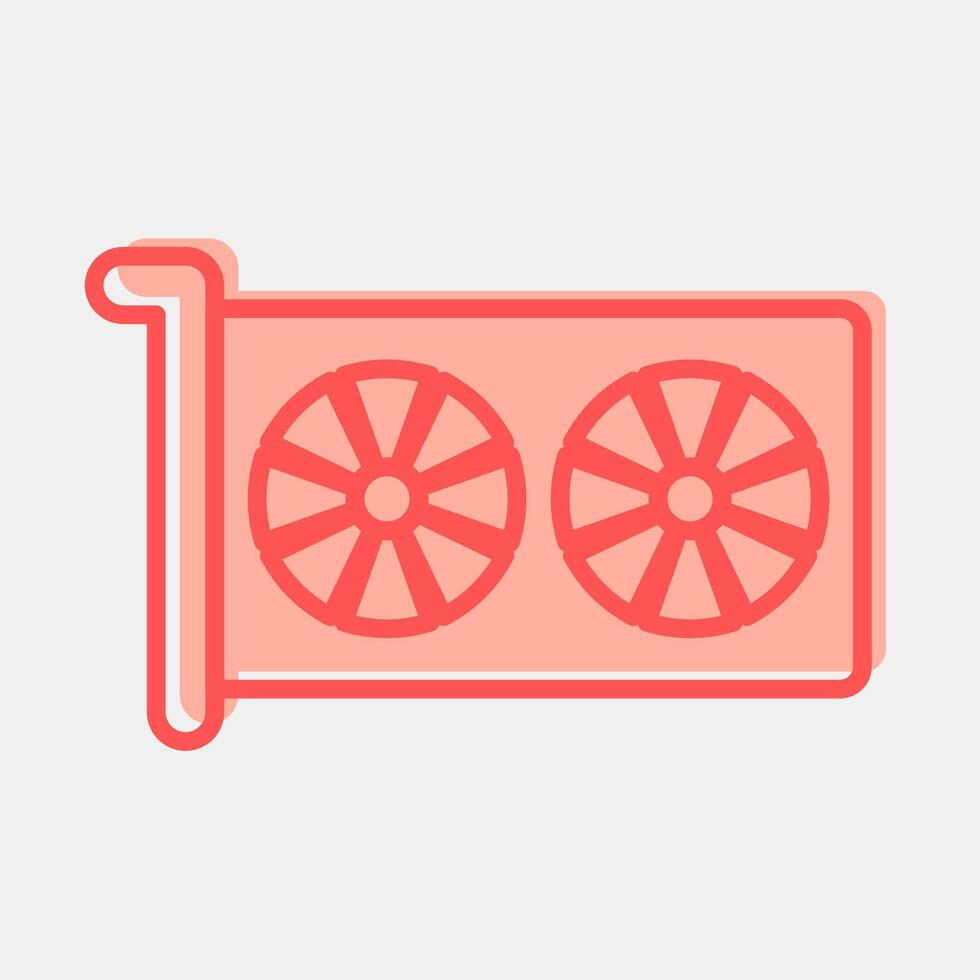 Icon graphics. Computer components elements. Icon in two tone style. vector
