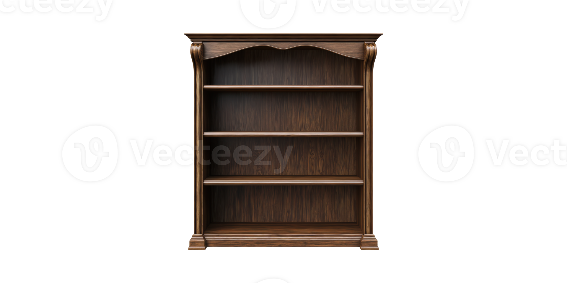 Wooden Bookshelf With Classic Design. Elegant Storage Solution For Home Or Office Isolated On Transparent Background png