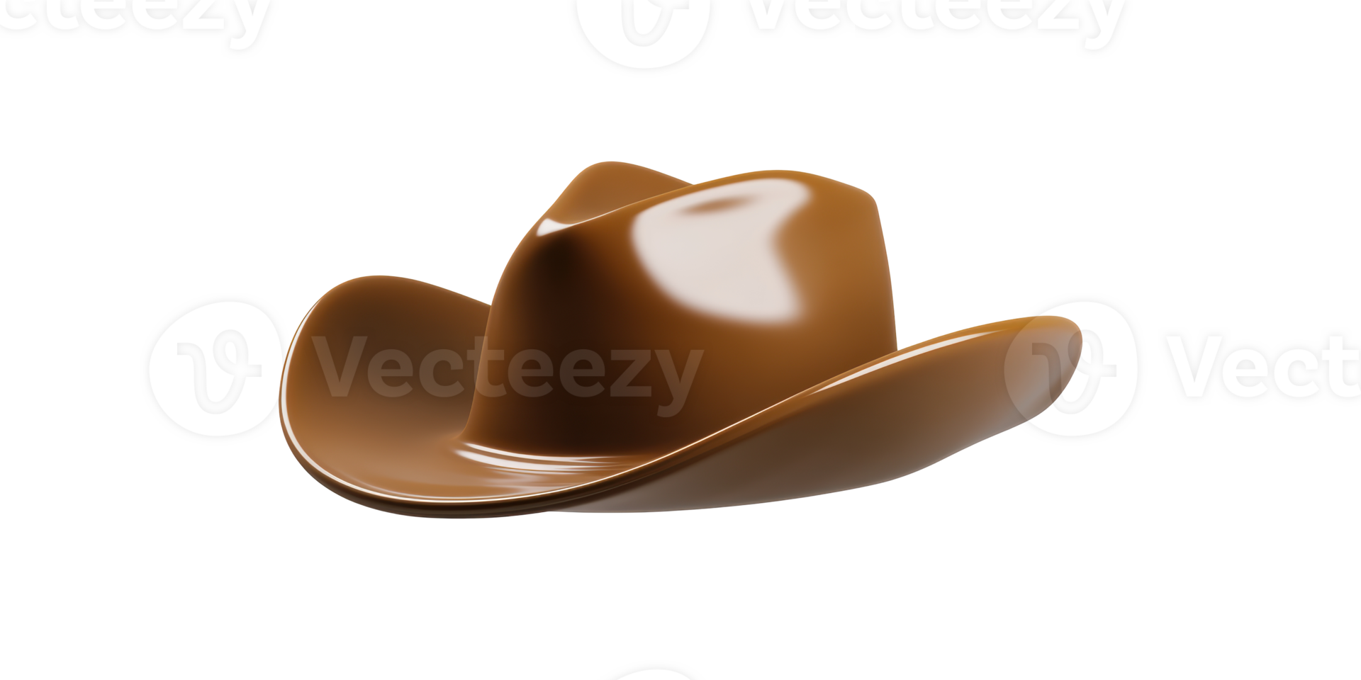 Cowboy Hat Shaped Chocolate Sculpture. Unique Confectionery Design Isolated On Transparent Background png