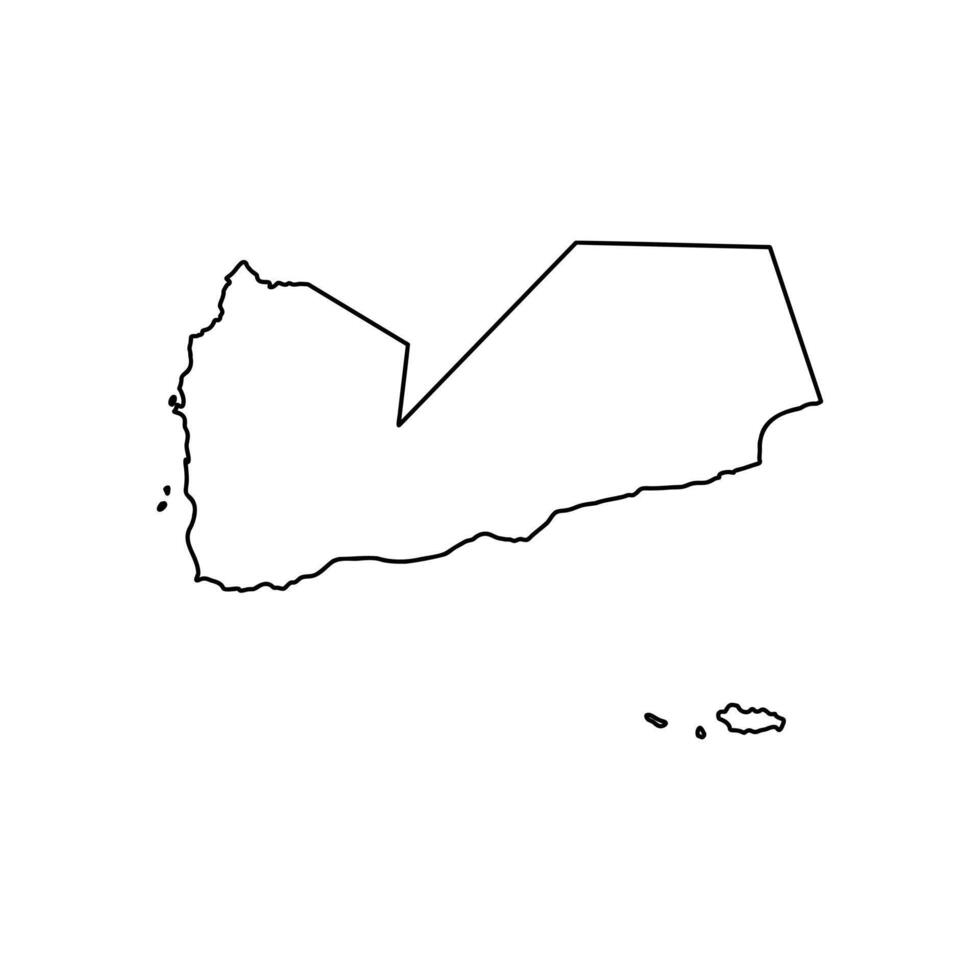 map of the state of Yemen sketch vector