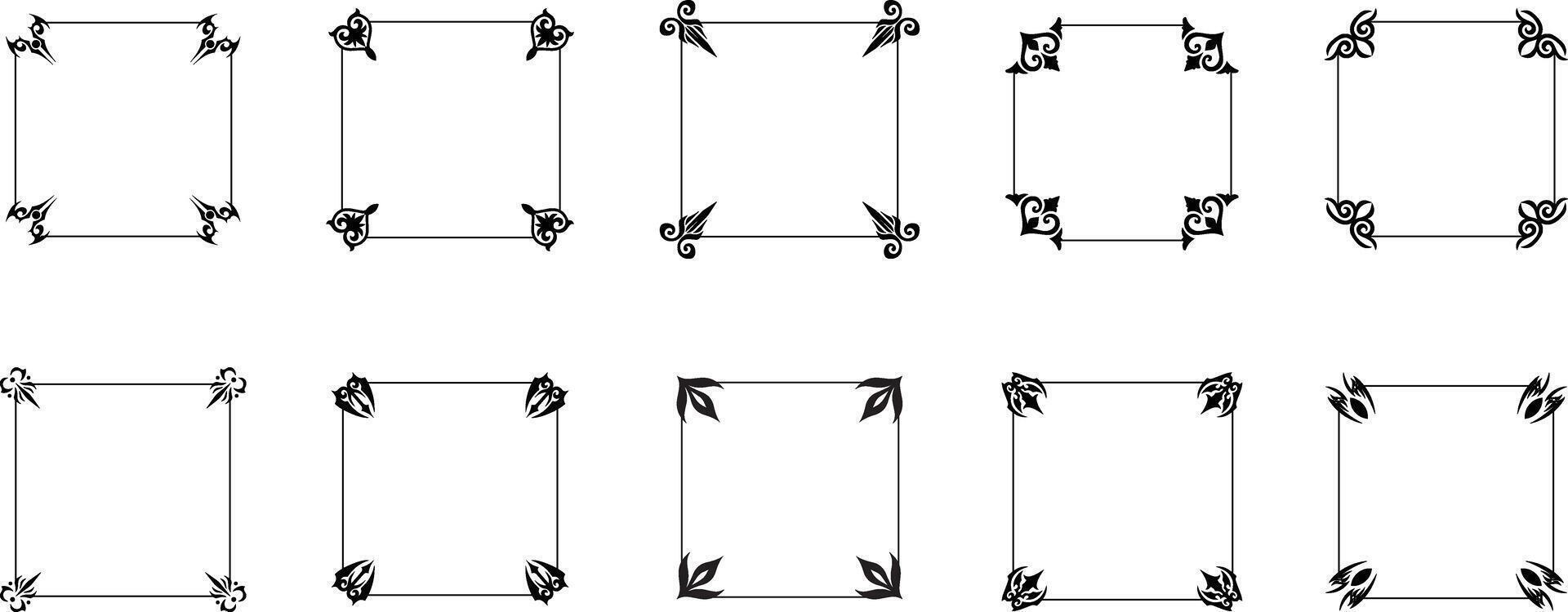 Minimalist Ornamental label frames set. for quirky holiday, wedding, birthday gift decorations vector