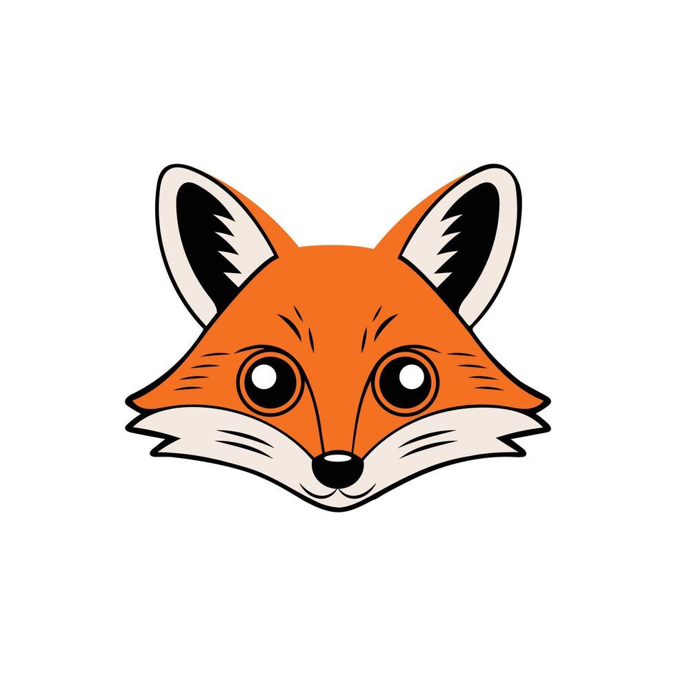 Cute fox character design of the Fox head illustration design vector
