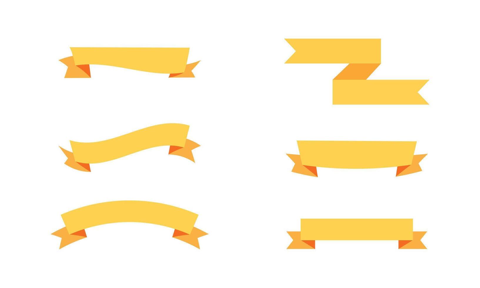 Ribbon banner set. Ribbons collection. Yellow ribbons. ribbon vector