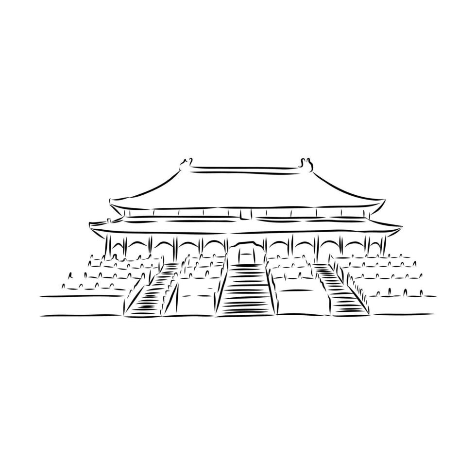 Forbidden City in China sketch vector